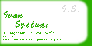 ivan szilvai business card